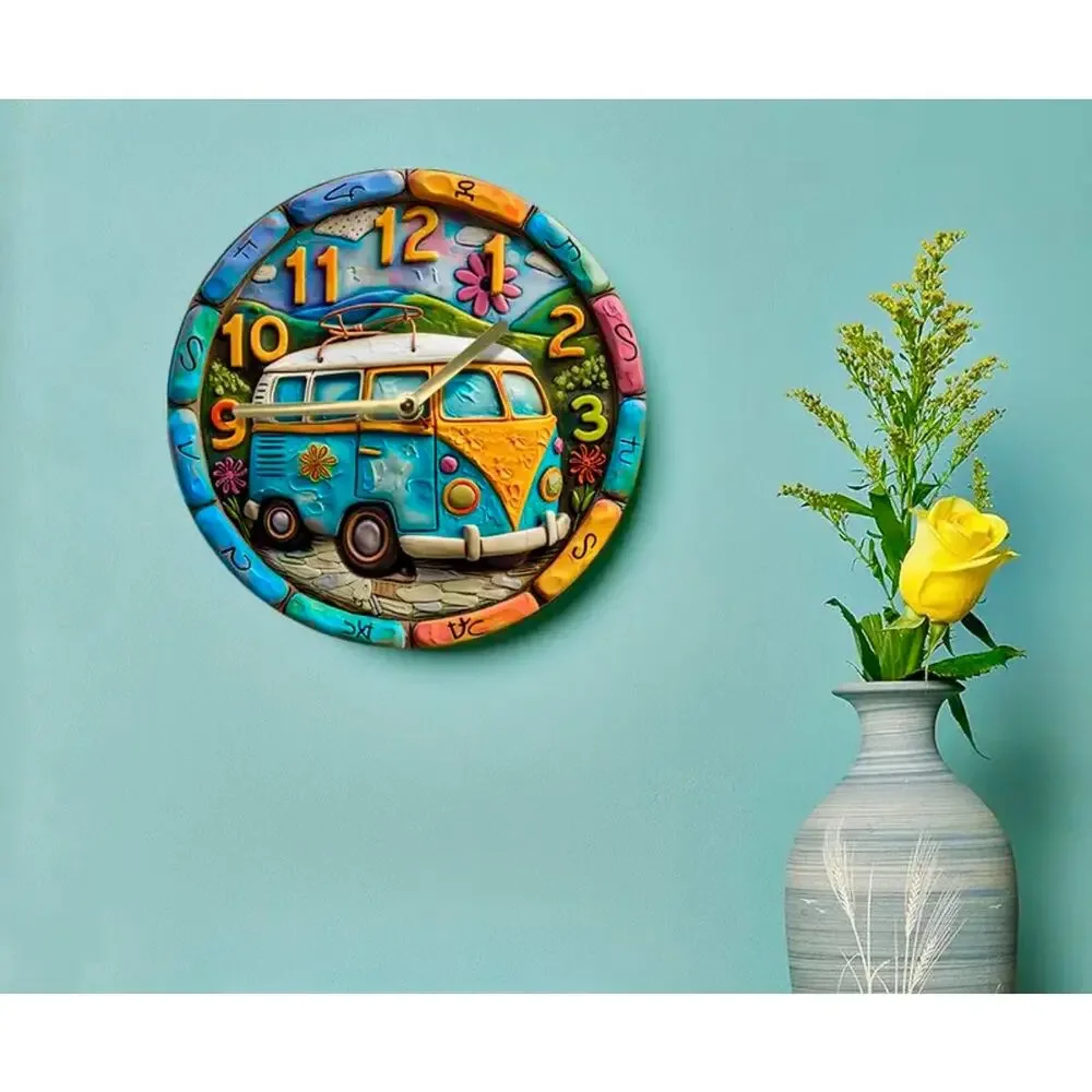 Retro Boho 60's Bus Van Clock 8